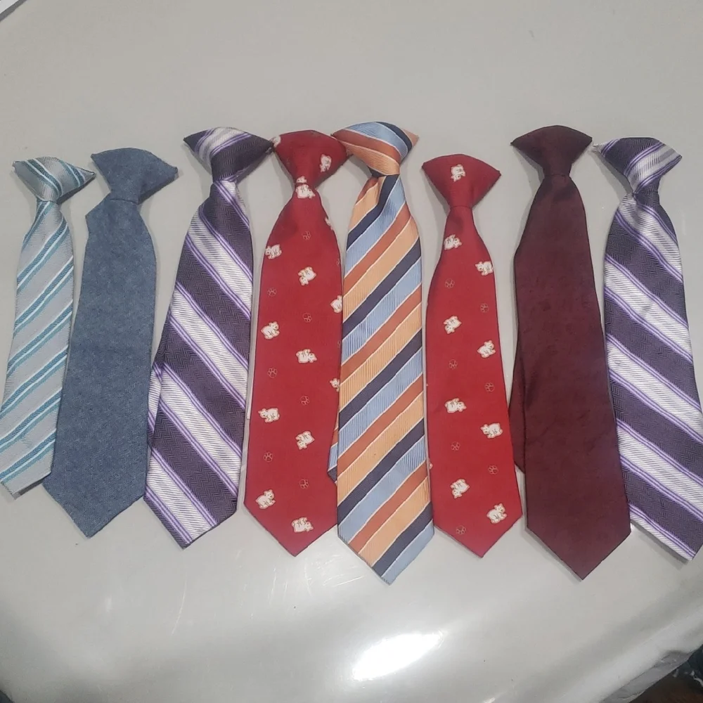 Assorted Kids Ties in Red, Blue, and Purple
